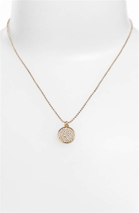 michael kors pave circle pendant necklace|michael kors watches.